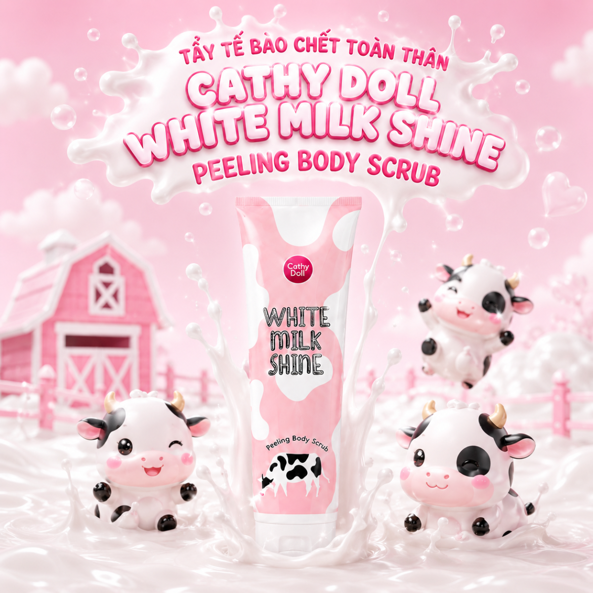 Tẩy Tế Bào Chết Sữa Bò Cathy Doll White Milk Shine Peeling Body Scrub 320ml