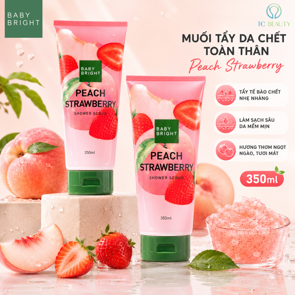 Muối tẩy da chết toàn thân đào và dâu tây Peach Strawberry Shower Scrub 350 ml