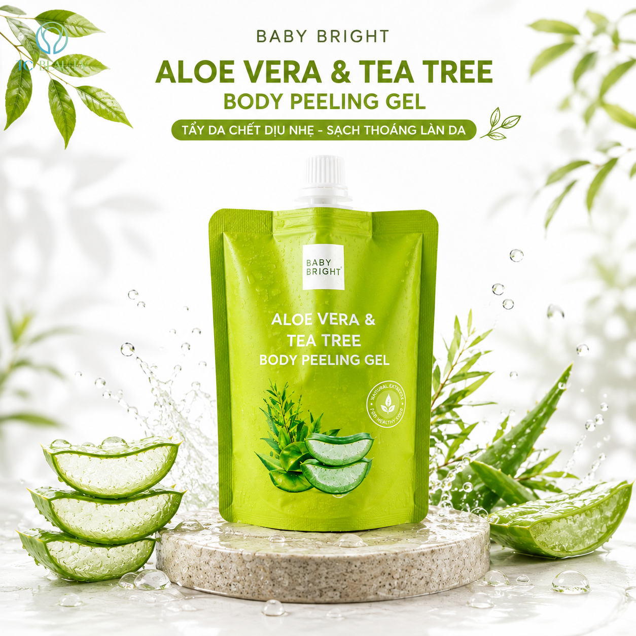 Gel tẩy da chết toàn thân dịu nhẹ Aloe Vera & Tea Tree Body Peeling Gel 200ml