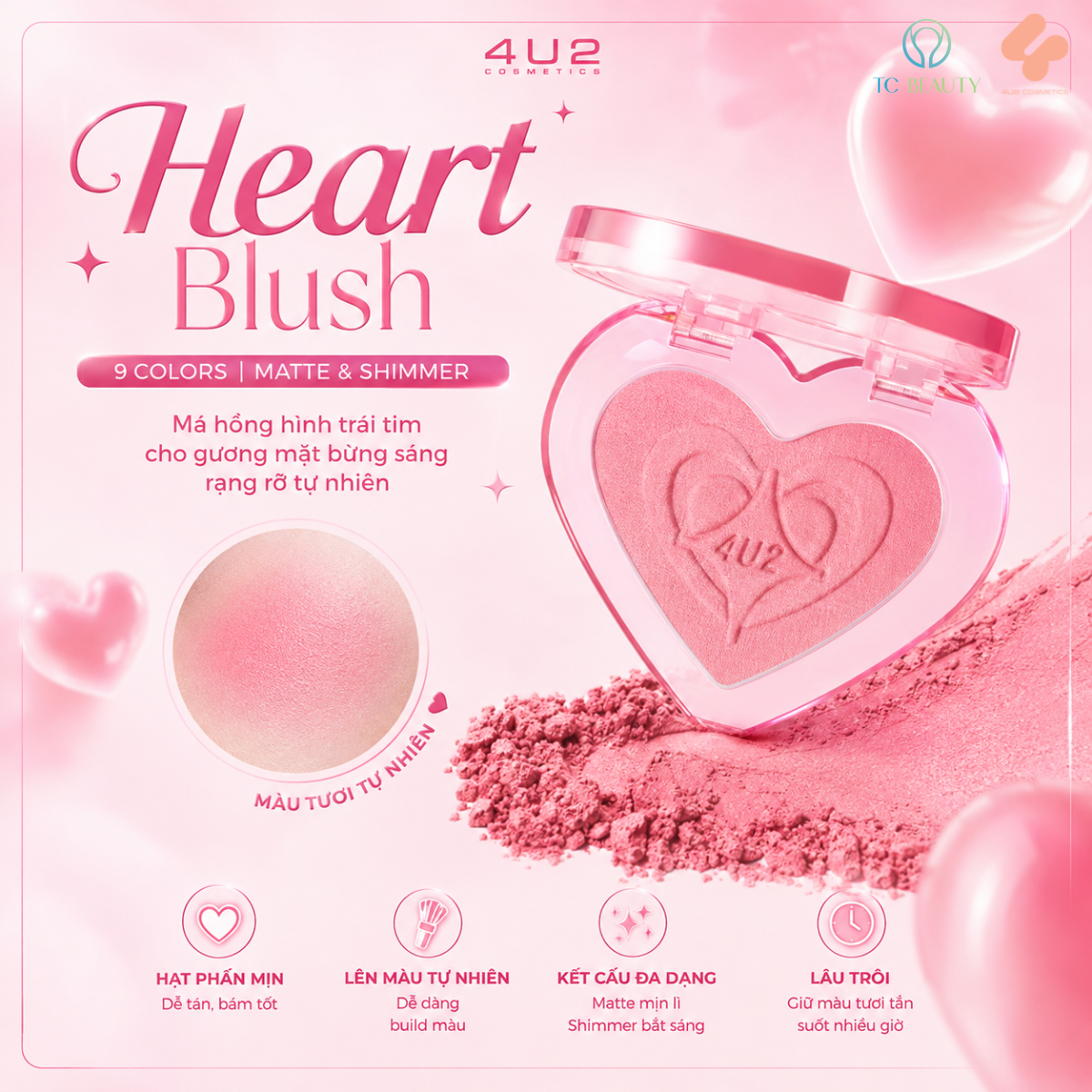 Phấn Má Tim 4u2 Heart Blush