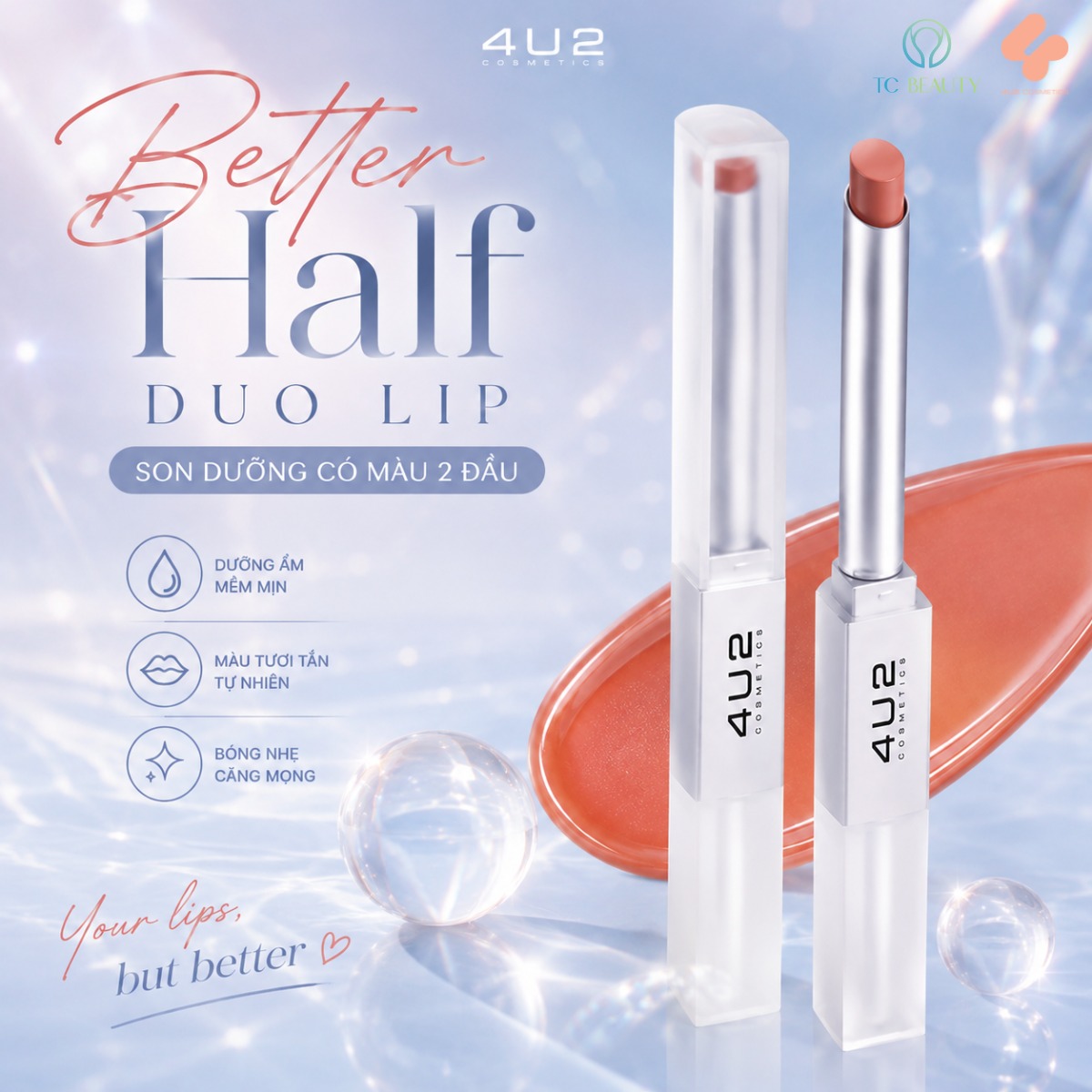 Son 2 đầu matte+ Gloss Better Half Duo Lip