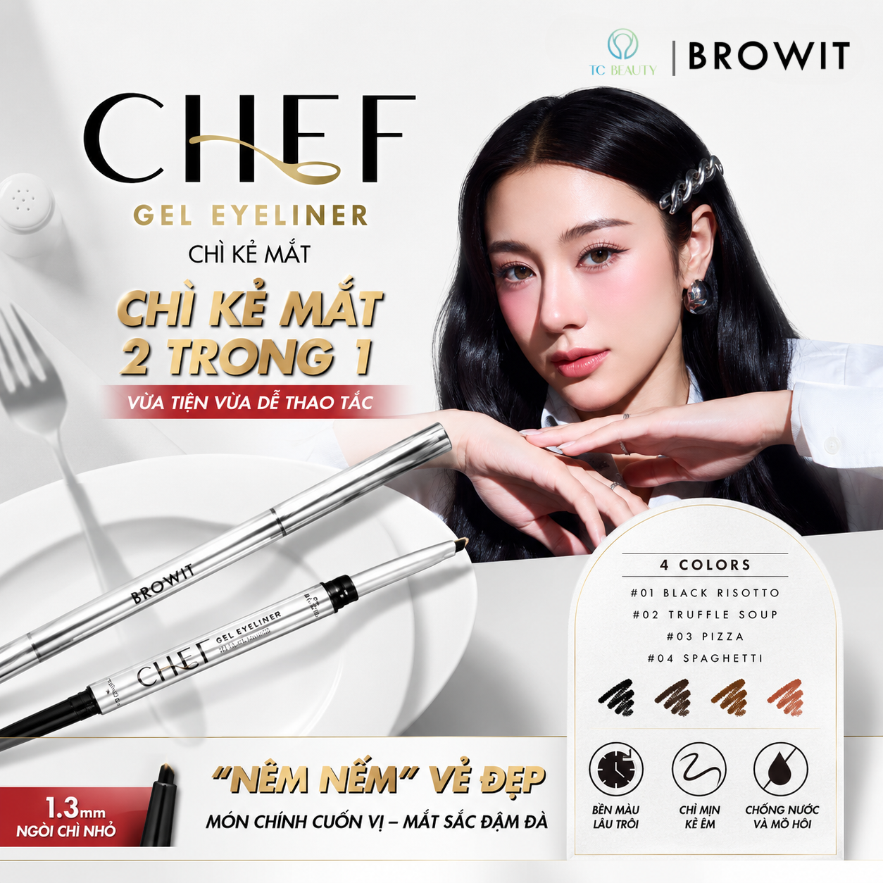 Bút kẻ mắt dạng gel không trôi BROWIT CHEF GEL EYELINER