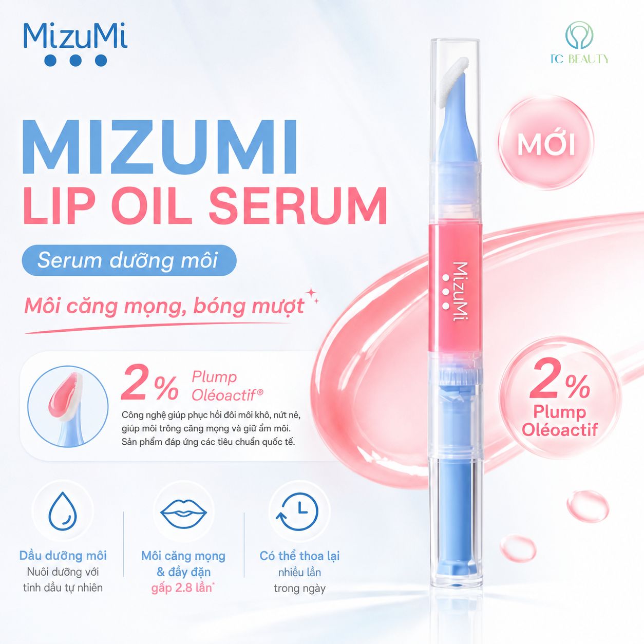 Serum dưỡng môi không màu Mizumi Lip Oil Serum