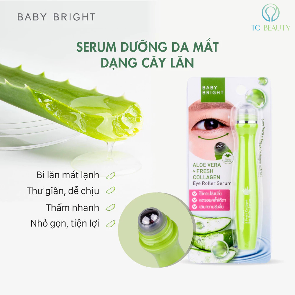 Cây lăn mắt lô hội và collagen Aloe Vera & Fresh Collagen Eye Roller Serum 15ml