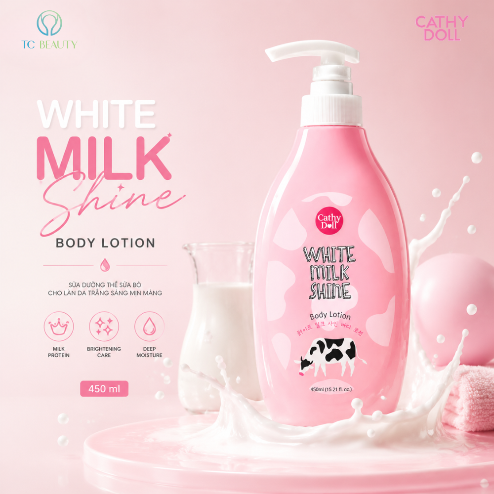 Sữa Dưỡng Thể Sữa Bò Cathy Doll Body Lotion 450ml White Milk Shine