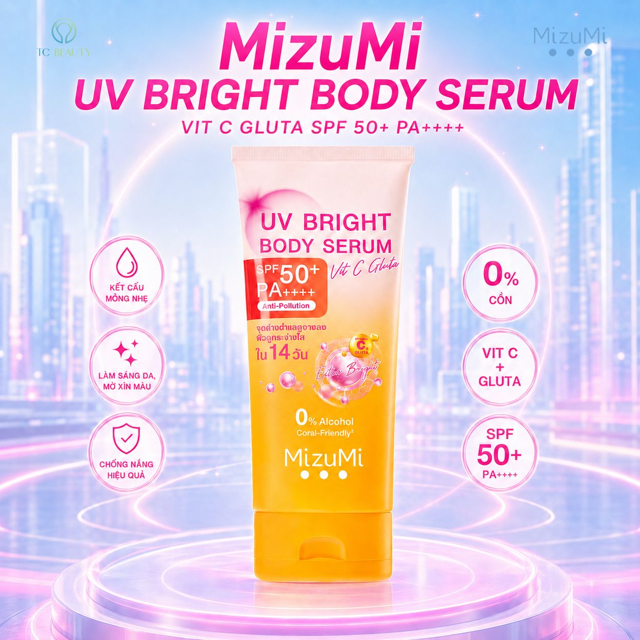 MizuMi Kem Chống Nắng UV Bright Body Serum Vit C
