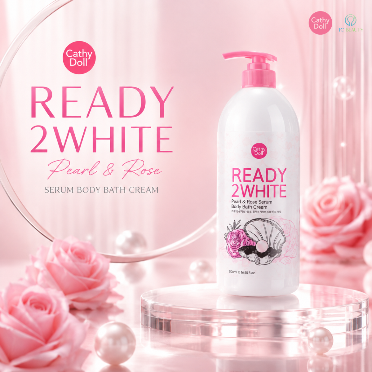 Sữa tắm Cathy Doll Ready 2 White Pearl & Rose Serum Body