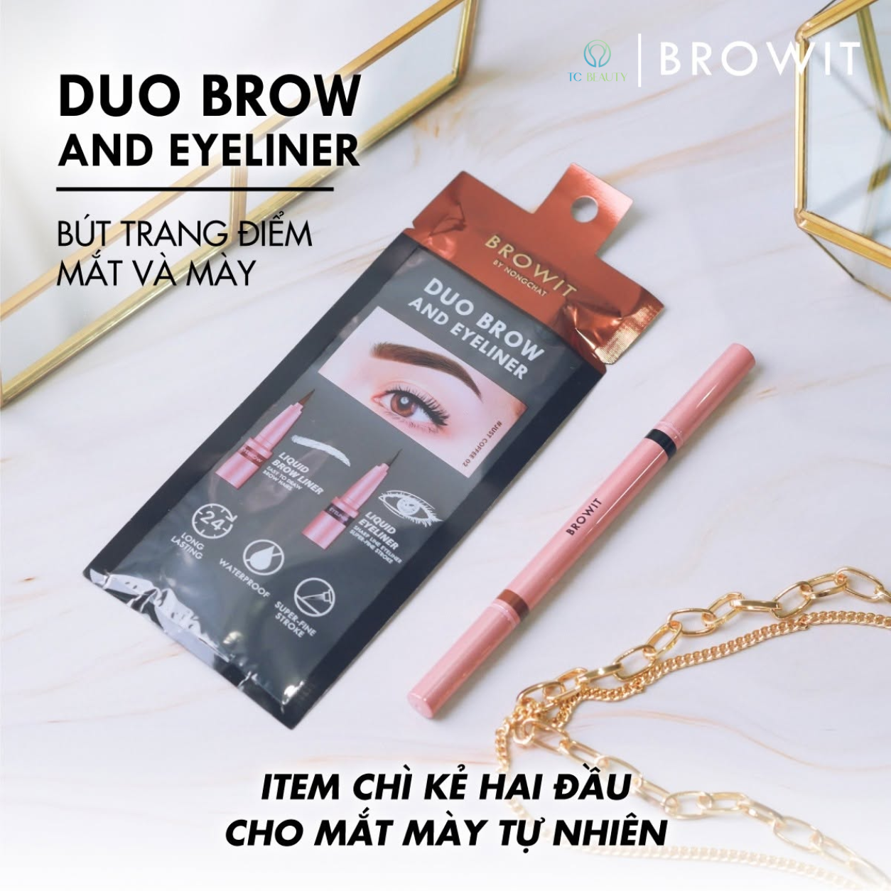 Bút kẻ mắt và phẩy sợi mày 2 in 1 BROWIT DUO BROW AND EYELINER