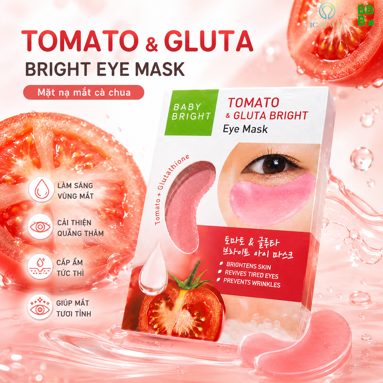 Mặt nạ cà chua cho mắt Tomato & Gluta Bright Eye Mask 2.5g x 1Pair